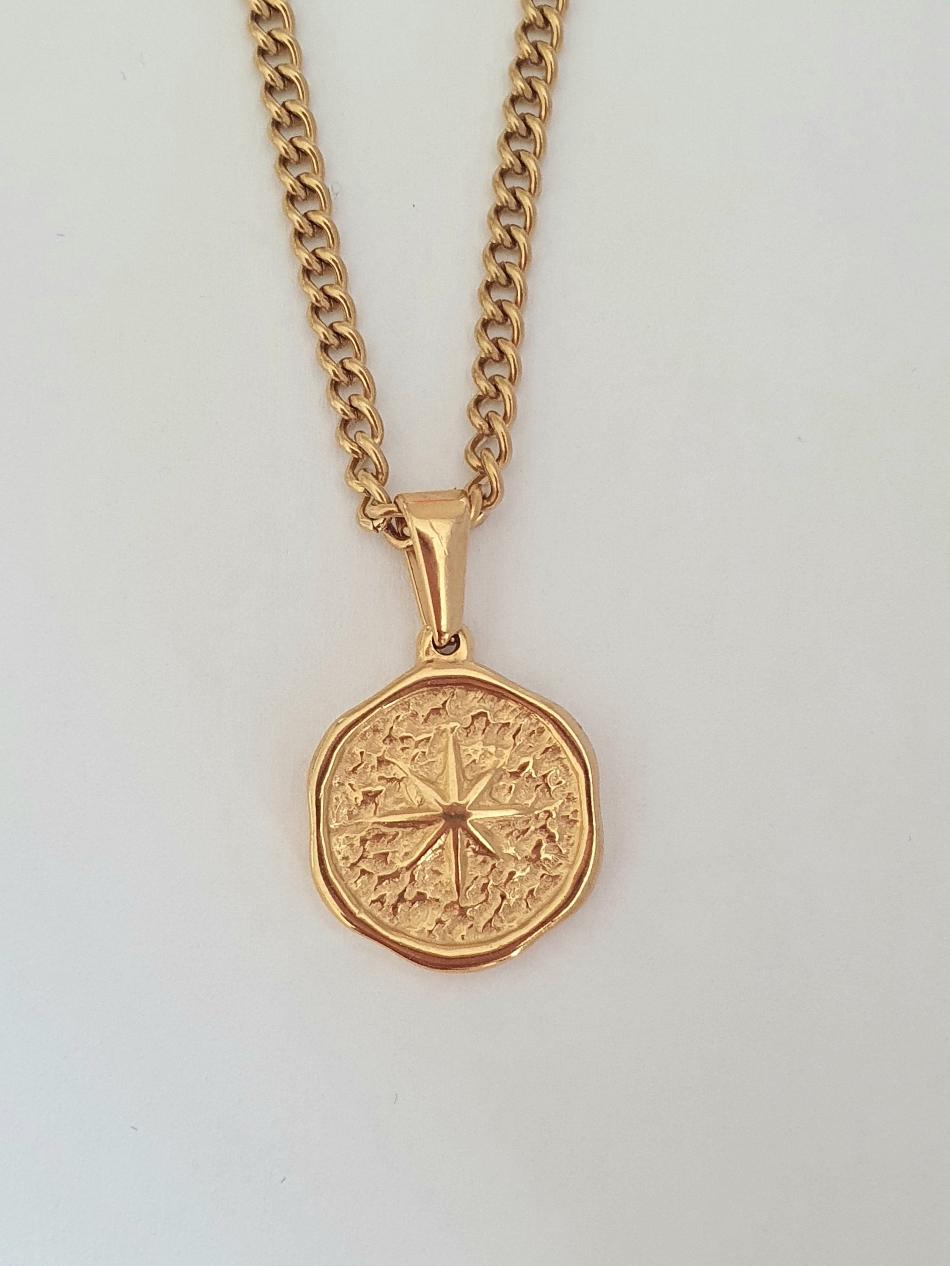 Small compass necklace